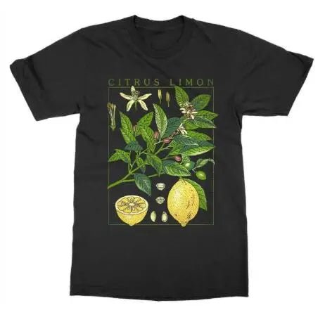 Black T-Shirt with Lemons - Naturenspires