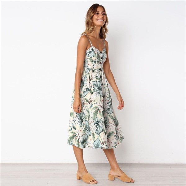 Button Midi Dress - Naturenspires