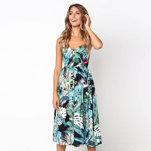 Button Midi Dress - Naturenspires