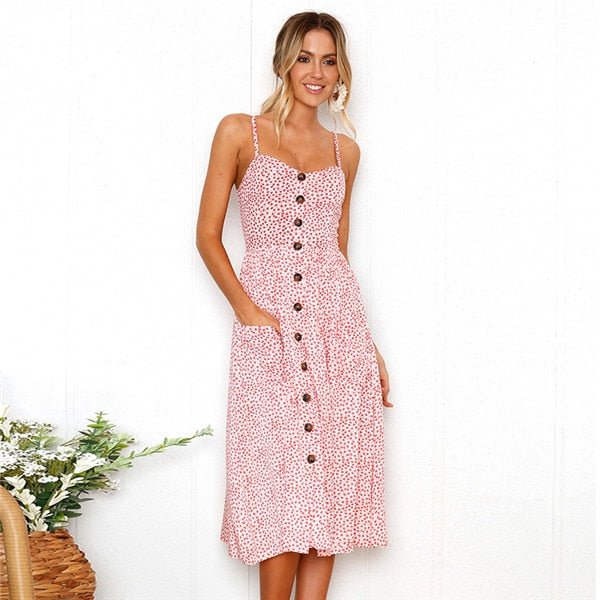 Button Midi Dress - Naturenspires