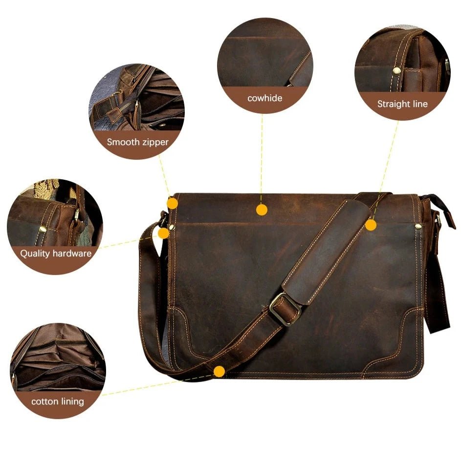 Genuine Leather Messenger Bag - Naturenspires