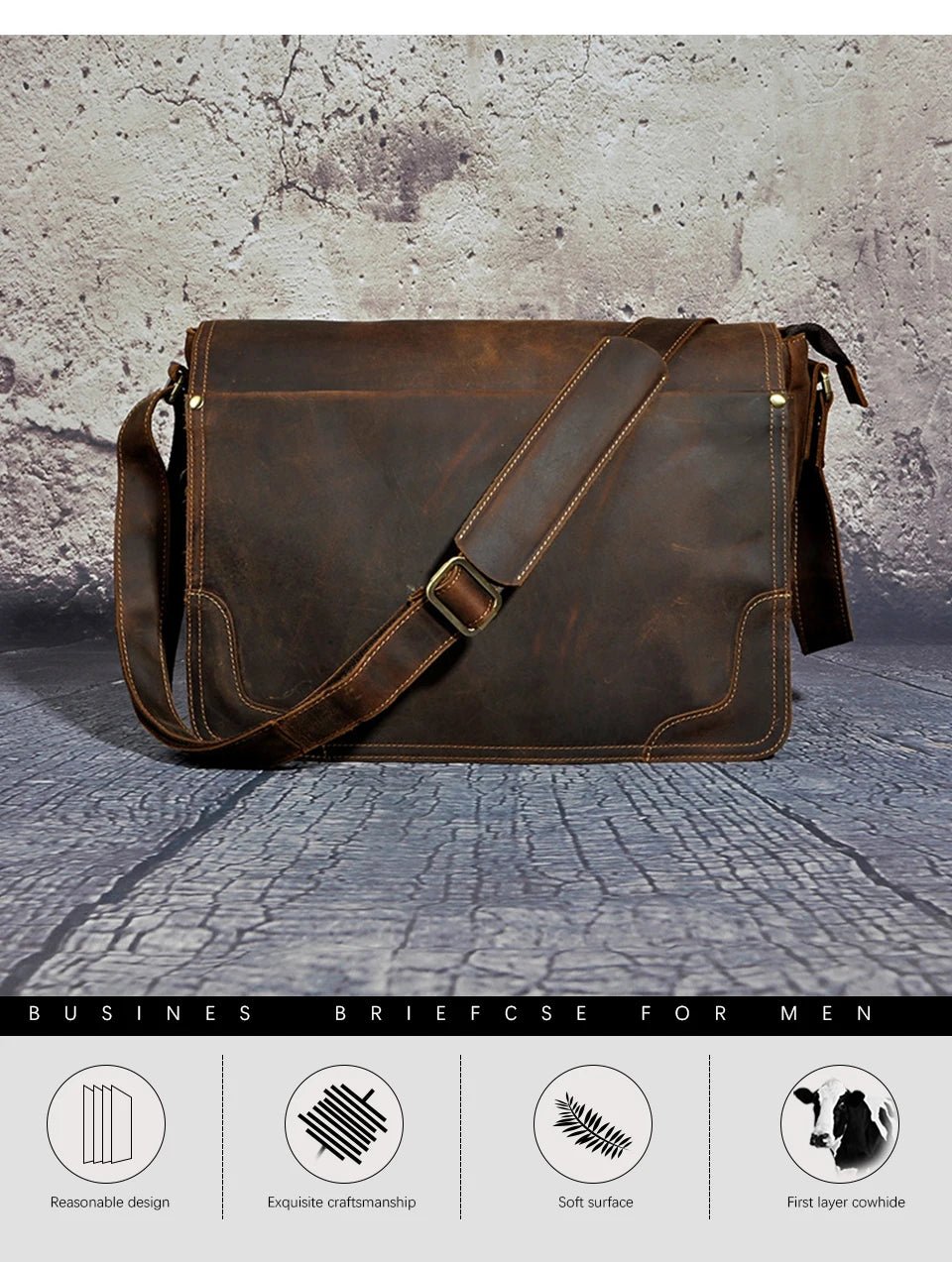 Genuine Leather Messenger Bag - Naturenspires