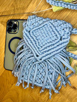 Load image into Gallery viewer, Blue Mini Macrame Purse
