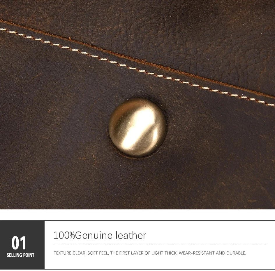 Large Genuine Leather Duffle Bag - Naturenspires