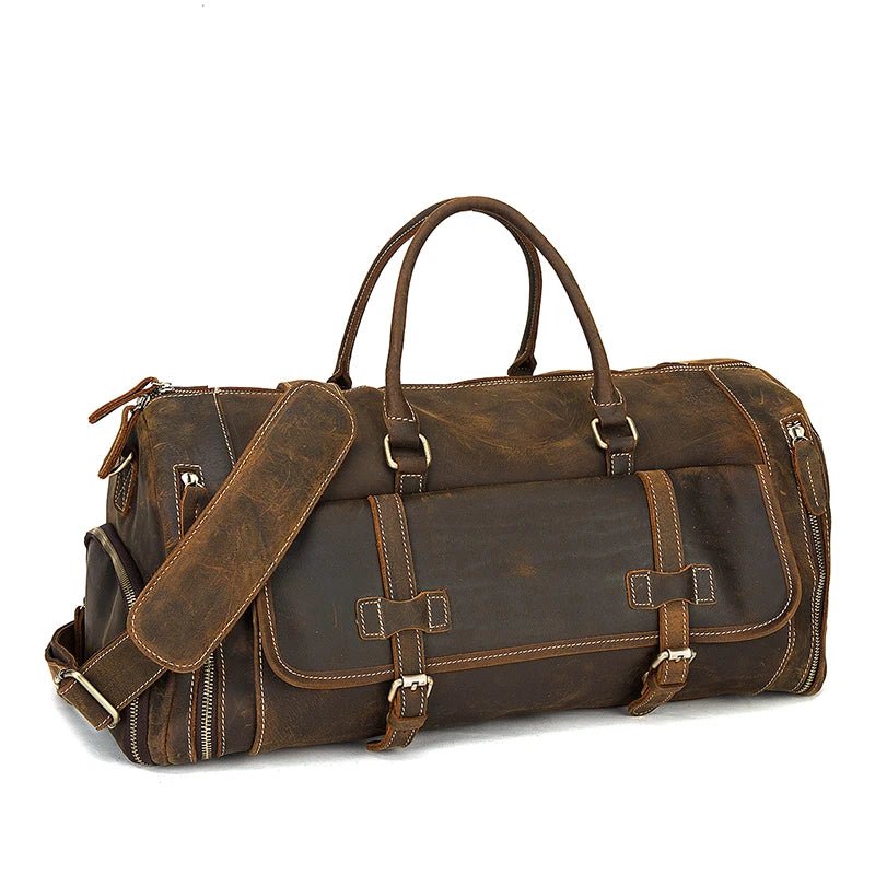 Large Genuine Leather Duffle Bag - Naturenspires