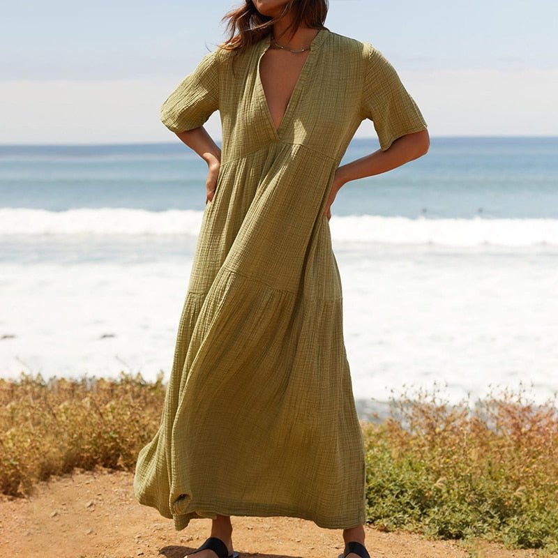 Loose Cotton Gauze Muslin Dress - Naturenspires Nature Inspires Loose Cotton Gauze Muslin Dress - Naturenspires Nature Inspires