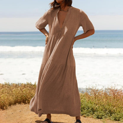 cotton gauze dress Loose Cotton Gauze Muslin Dress