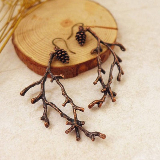 Pinecone Branch Earrings - Naturenspires