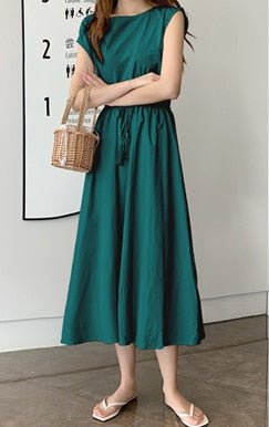 Short Sleeve Cotton Maxi Dress - Naturenspires