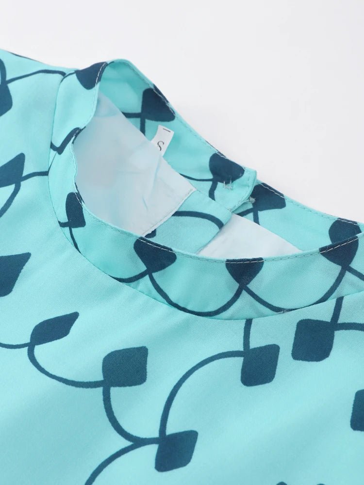 Two Piece Printed Linen Skirt Set - Naturenspires