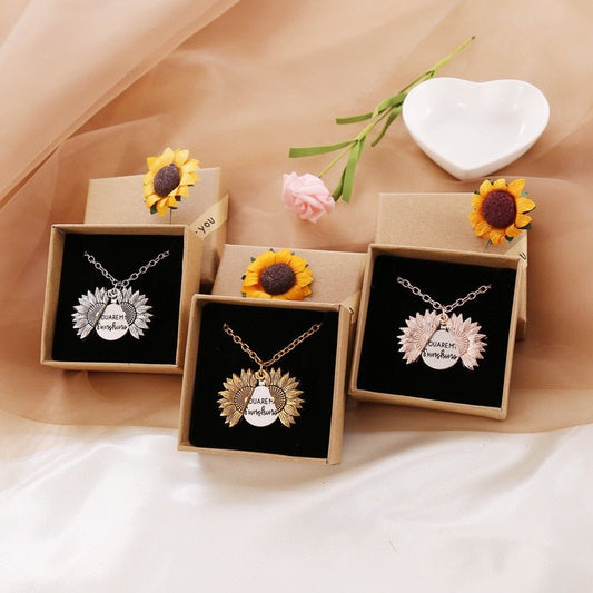 You Are My Sunshine Sunflower Necklaces - Naturenspires